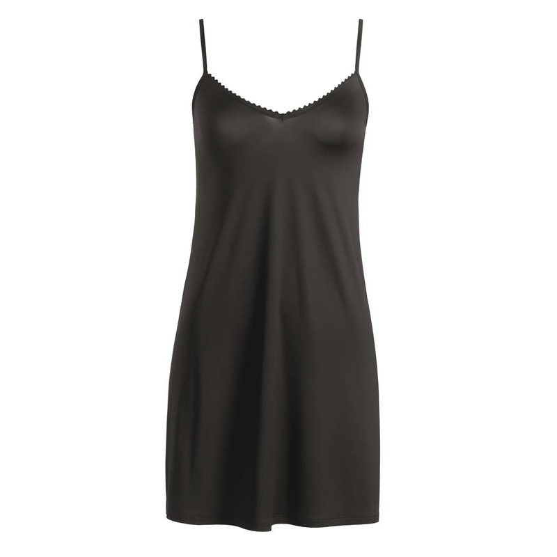 Hanro Damen Unterhemd Satin Deluxe - Elegantes Bodydress Mit Picot-Besatz, Verstellbaren Trägern
